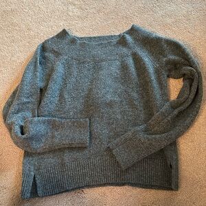 White House Black Market Soft Gray Sweater worn on or off shoulders